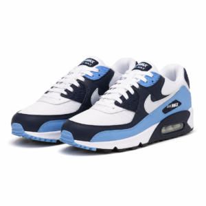 Nike Air Max 90 Sneakers, White/University Blue/Obsidian,Size EUR (43) US( 9.5)
