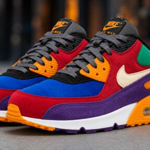 Nike Air Max 90 Sneakers, Multicolour Suede Upper , Size EUR (40) US (7)