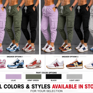 Cargo Jogger Pants with Multi-Pockets, Drawstring Waist