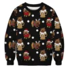 Christmas Sweater with Pug and Beer Mug Print