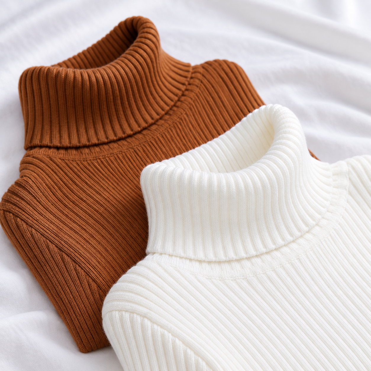 Ribbed Knit Turtleneck Sweater, Long Sleeve