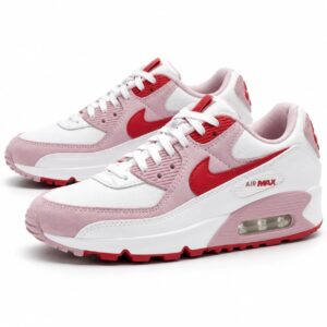 Nike Air Max 90 Sneakers, Pink/White/Red,Size EUR (42) US( 8.5)